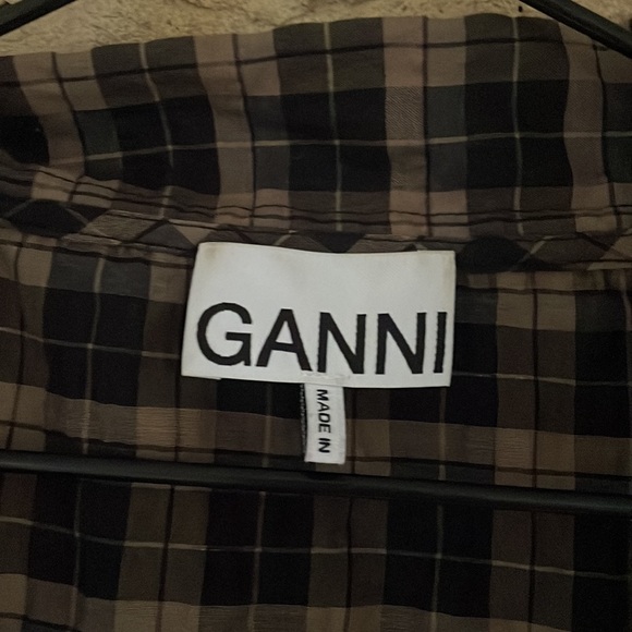 GANNI Seersucker Check Blouse - Picture 8 of 11